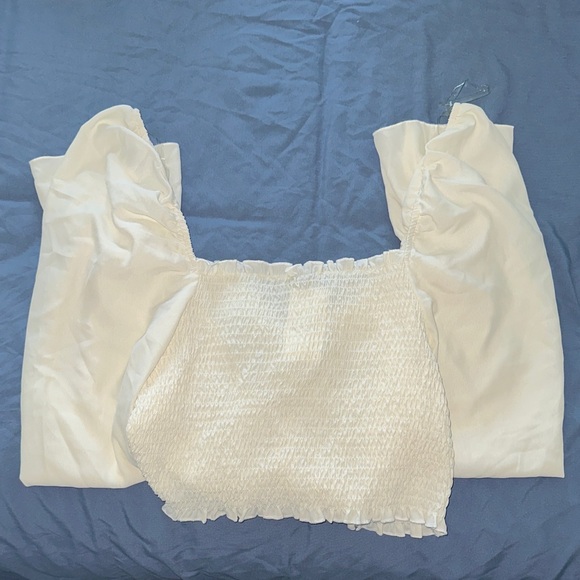 Cream Ruched Top with Adjustable String - Picture 4 of 4